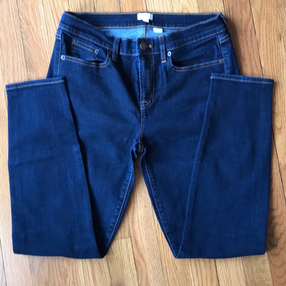 J Crew 9” high rise stretch toothpick jean